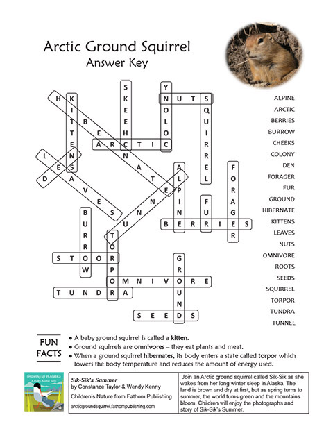 Arctic Ground Squirrel Word Search